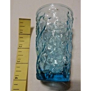 Vintage Set of 4 Anchor Hocking Aqua Turquoise 9oz Juice Glasses